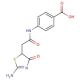 4-{[(2-amino-4-oxo-4,5-dihydro-1,3-thiazol-5-yl)acetyl]amino}benzoic acid - chemical structure image