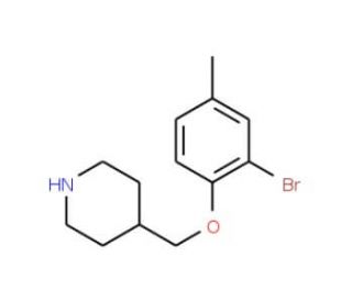 4-[(2-Bromo-4-methylphenoxy)methyl]piperidine - chemical structure image