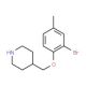 4-[(2-Bromo-4-methylphenoxy)methyl]piperidine - chemical structure image
