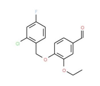 4-[(2-Chloro-4-fluorobenzyl)oxy]-3-ethoxybenzaldehyde (CAS 588713-64-8) - chemical structure image
