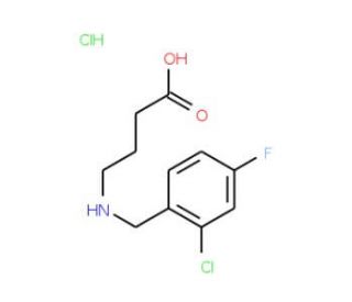 4-{[(2-chloro-4-fluorophenyl)methyl]amino}butanoic acid hydrochloride - chemical structure image