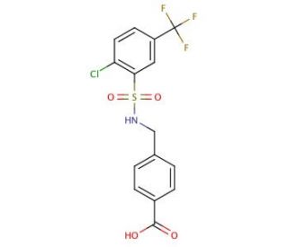 4-[({[2-chloro-5-(trifluoromethyl)phenyl]sulfonyl}amino)methyl]benzoic acid - chemical structure image