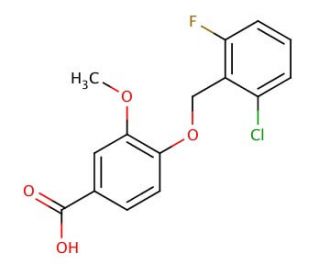 4-[(2-Chloro-6-fluorobenzyl)oxy]-3-methoxybenzoic acid - chemical structure image