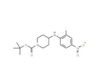 4-[(2-Fluoro-4-nitrophenyl)amino]piperidine, N1-BOC protected - chemical structure image