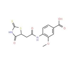 4-{[(2-Mercapto-4-oxo-4,5-dihydro-1,3-thiazol-5-yl)acetyl]amino}-3-methoxybenzoic acid - chemical structure image