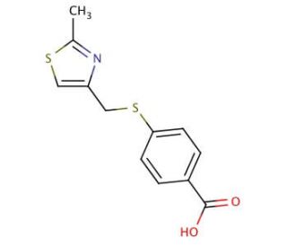 4-{[(2-methyl-1,3-thiazol-4-yl)methyl]thio}benzoic acid - chemical structure image