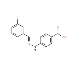 4-[(2E)-2-[(3-fluorophenyl)methylidene]hydrazin-1-yl]benzoic acid - chemical structure image