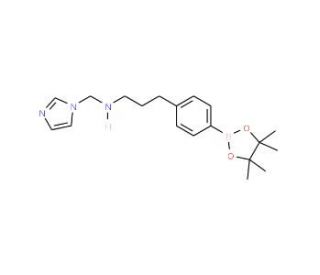 4-[(3-(1H-Imidazol-1-yl)propyl)aminomethyl]phenylboronic acid pinacol ester (CAS 1257648-78-4) - chemical structure image