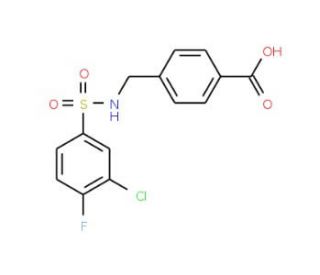4-({[(3-chloro-4-fluorophenyl)sulfonyl]amino}methyl)benzoic acid (CAS 690646-06-1) - chemical structure image