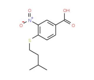4-[(3-methylbutyl)thio]-3-nitrobenzoic acid - chemical structure image
