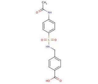 4-[({[4-(acetylamino)phenyl]sulfonyl}amino)methyl]benzoic acid - chemical structure image