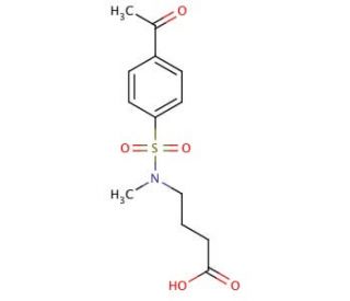 4-[[(4-acetylphenyl)sulfonyl](methyl)amino]butanoic acid - chemical structure image