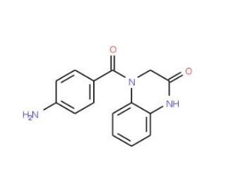 4-[(4-aminophenyl)carbonyl]-1,2,3,4-tetrahydroquinoxalin-2-one - chemical structure image