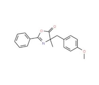 4-[(4-Methoxyphenyl)methyl]-4-methyl-2-phenyl-5(4H)-oxazolone (CAS 172168-03-5) - chemical structure image