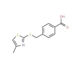 4-{[(4-methyl-1,3-thiazol-2-yl)thio]methyl}benzoic acid - chemical structure image