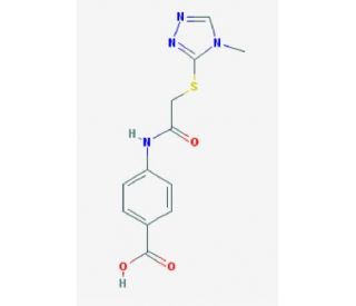 4-({[(4-methyl-4H-1,2,4-triazol-3-yl)thio]acetyl}amino)benzoic acid - chemical structure image