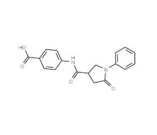 4-{[(5-oxo-1-phenylpyrrolidin-3-yl)carbonyl]amino}benzoic acid - chemical structure image