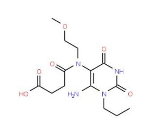 4-[(6-amino-2,4-dioxo-1-propyl-1,2,3,4-tetrahydropyrimidin-5-yl)(2-methoxyethyl)amino]-4-oxobutanoic acid - chemical structur