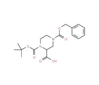 4-[(Benzyloxy)carbonyl]-1-(tert-butoxycarbonyl)piperazine-2-carboxylic acid (CAS 129365-23-7) - chemical structure image