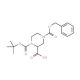 4-[(Benzyloxy)carbonyl]-1-(tert-butoxycarbonyl)piperazine-2-carboxylic acid (CAS 129365-23-7) - chemical structure image