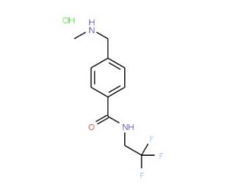 4-[(methylamino)methyl]-N-(2,2,2-trifluoroethyl)benzamide hydrochloride - chemical structure image