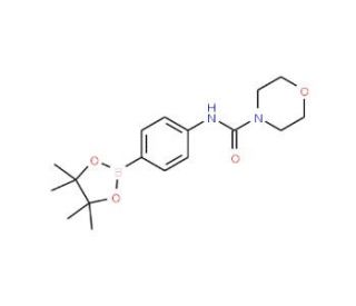 4-[(Morpholin-4-ylcarbonyl)amino]benzeneboronic acid, pinacol ester (CAS 874290-97-8) - chemical structure image