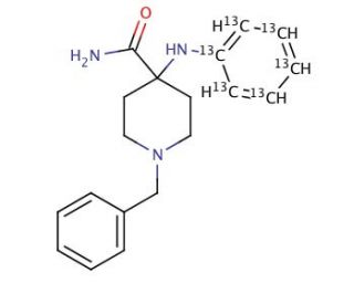 4-[(Phenyl-13C6)-amino]-1-benzyl-4-piperidinecarboxamide - chemical structure image