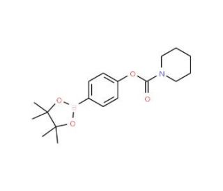 4-[(Piperidin-1-ylcarbonyl)oxy]benzeneboronic acid, pinacol ester (CAS 913836-28-9) - chemical structure image