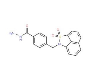 4-(1,1-Dioxo-1H-1lambda*6*-naphtho[1,8-cd]isothiazol-2-ylmethyl)-benzoic acid hydrazide - chemical structure image