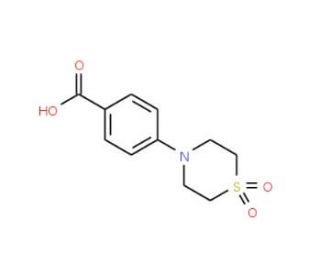 4-(1,1-Dioxo-1lambda~6~,4-thiazinan-4-yl)-benzenecarboxylic acid (CAS 451485-62-4) - chemical structure image