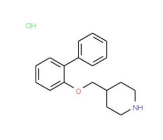 4-[([1,1&prime;-Biphenyl]-2-yloxy)methyl]piperidine hydrochloride - chemical structure image