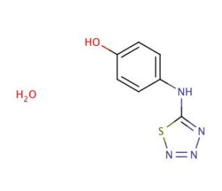 4-(1,2,3,4-Thiatriazol-5-ylamino)phenol hydrate (CAS 256348-45-5) - chemical structure image