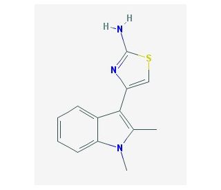 4-(1,2-Dimethyl-1H-indol-3-yl)-thiazol-2-ylamine - chemical structure image