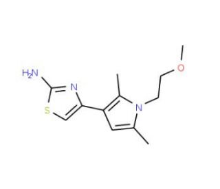 4-[1-(2-Methoxy-ethyl)-2,5-dimethyl-1H-pyrrol-3-yl]-thiazol-2-ylamine - chemical structure image
