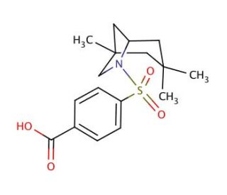 4-(1,3,3-Trimethyl-6-aza-bicyclo[3.2.1]octane-6-sulfonyl)-benzoic acid - chemical structure image