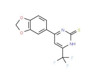 4-(1,3-Benzodioxol-5-yl)-6-(trifluoromethyl)-pyrimidine-2-thiol - chemical structure image