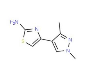 4-(1,3-Dimethyl-1H-pyrazol-4-yl)-thiazol-2-ylamine - chemical structure image