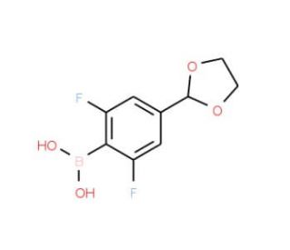 4-(1,3-Dioxolan-2-yl)-2,6-difluorophenylboronic acid (CAS 1072946-41-8) - chemical structure image