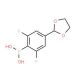 4-(1,3-Dioxolan-2-yl)-2,6-difluorophenylboronic acid (CAS 1072946-41-8) - chemical structure image