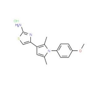 4-[1-(4-methoxyphenyl)-2,5-dimethyl-1H-pyrrol-3-yl]-1,3-thiazol-2-amine hydrochloride - chemical structure image