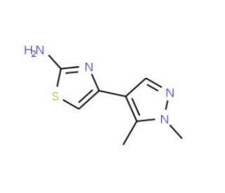 4-(1,5-Dimethyl-1H-pyrazol-4-yl)-thiazol-2-ylamine - chemical structure image