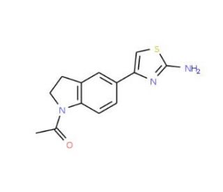 4-(1-acetyl-2,3-dihydro-1H-indol-5-yl)-1,3-thiazol-2-amine - chemical structure image