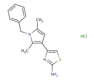 4-(1-benzyl-2,5-dimethyl-1H-pyrrol-3-yl)-1,3-thiazol-2-amine hydrochloride - chemical structure image