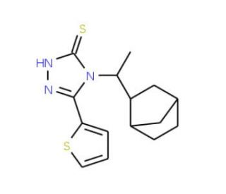 4-(1-Bicyclo[2.2.1]hept-2-yl-ethyl)-5-thiophen-2-yl-4H-[1,2,4]triazole-3-thiol - chemical structure image