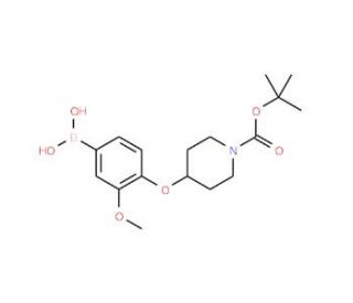 4-(1-BOC-piperidin-4-yloxy)-3-methoxyphenylboronic acid (CAS 1072946-30-5) - chemical structure image