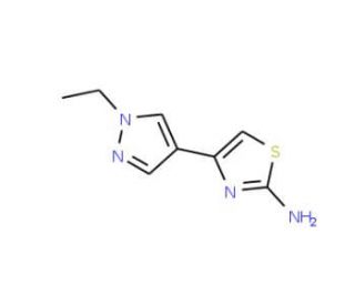 4-(1-Ethyl-1H-pyrazol-4-yl)-thiazol-2-ylamine - chemical structure image