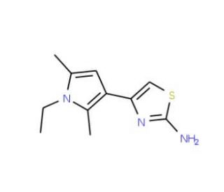 4-(1-Ethyl-2,5-dimethyl-1H-pyrrol-3-yl)-thiazol-2-ylamine - chemical structure image