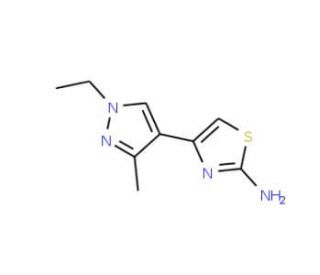 4-(1-Ethyl-3-methyl-1H-pyrazol-4-yl)-thiazol-2-ylamine - chemical structure image