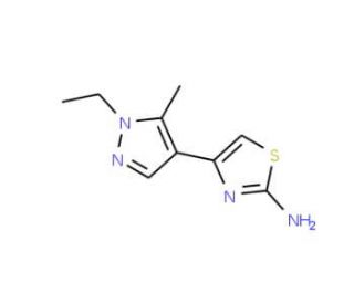 4-(1-Ethyl-5-methyl-1H-pyrazol-4-yl)-thiazol-2-ylamine - chemical structure image