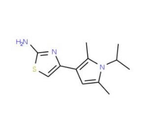 4-(1-Isopropyl-2,5-dimethyl-1H-pyrrol-3-yl)-thiazol-2-ylamine - chemical structure image